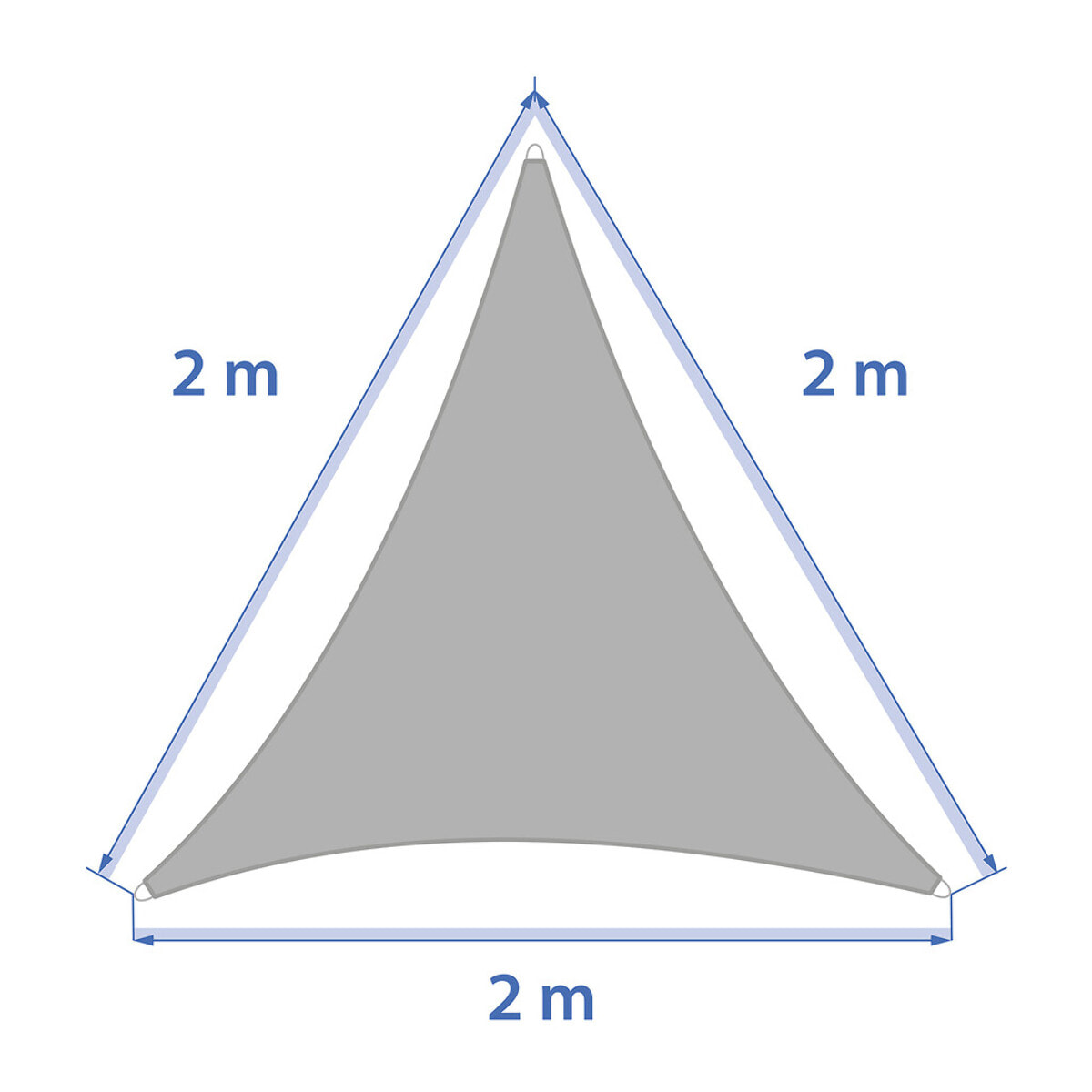 Voile d ombrage triangulaire "Curacao" blé 2 x 2 x 2m en polyester