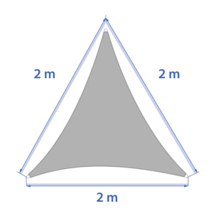 Voile d ombrage triangulaire "Curacao" blé 2 x 2 x 2m en polyester