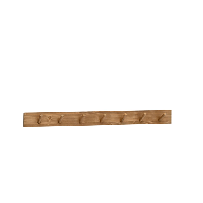 Colgador de pared de madera maciza en tono roble oscuro de 61x5cm Alto: 5 Largo: 61 Ancho: 1.4