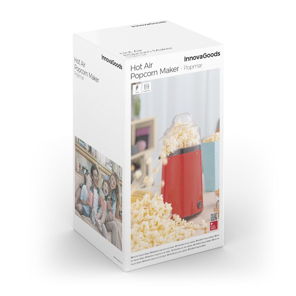 Popmar macchina per popcorn ad aria calda - rosso - 15x26x14,5 cm