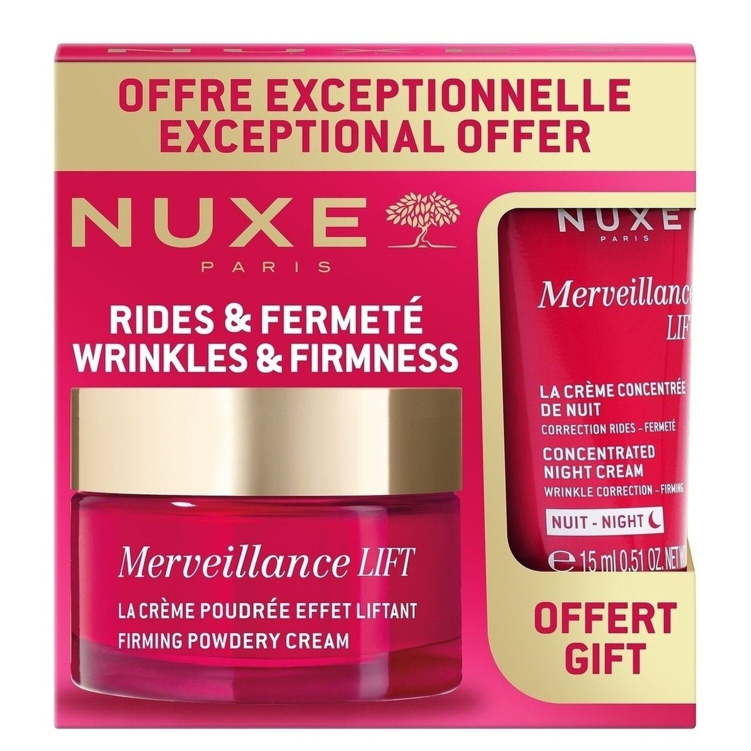 Merveillance Lift - Coffret Crème Poudrée Effet Liftant 50 ml + Crème Concentrée de Nuit 15 ml
