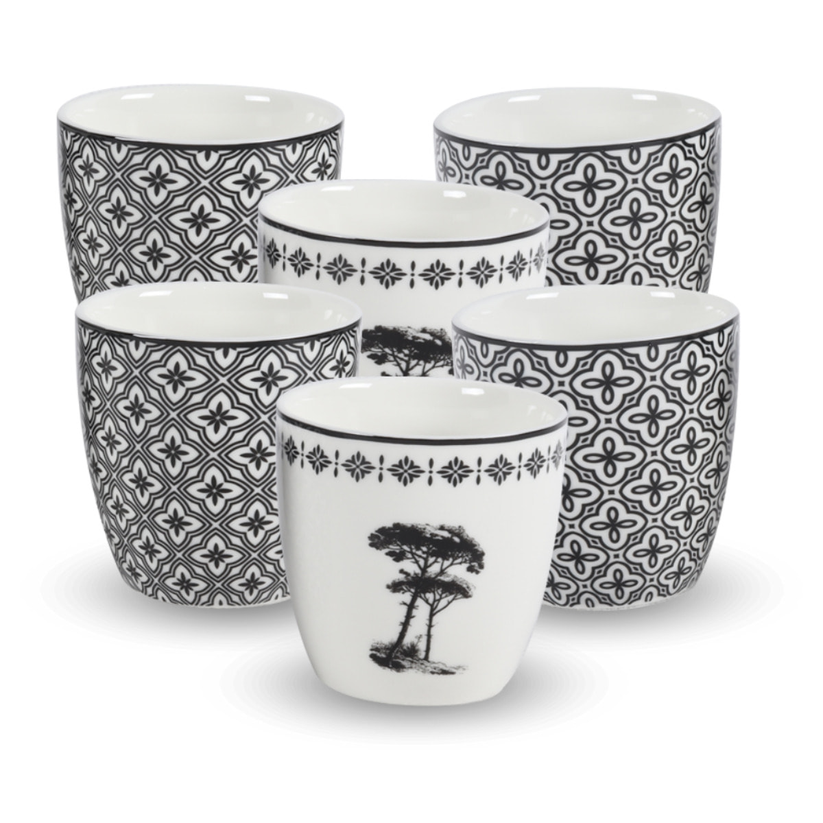 Lot de 6 gobelets, VILLA LES PINS