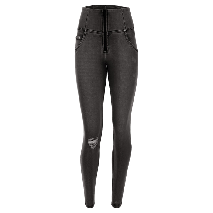 Jeans push up WR.UP® superskinny con vita alta in denim navetta con strappi
