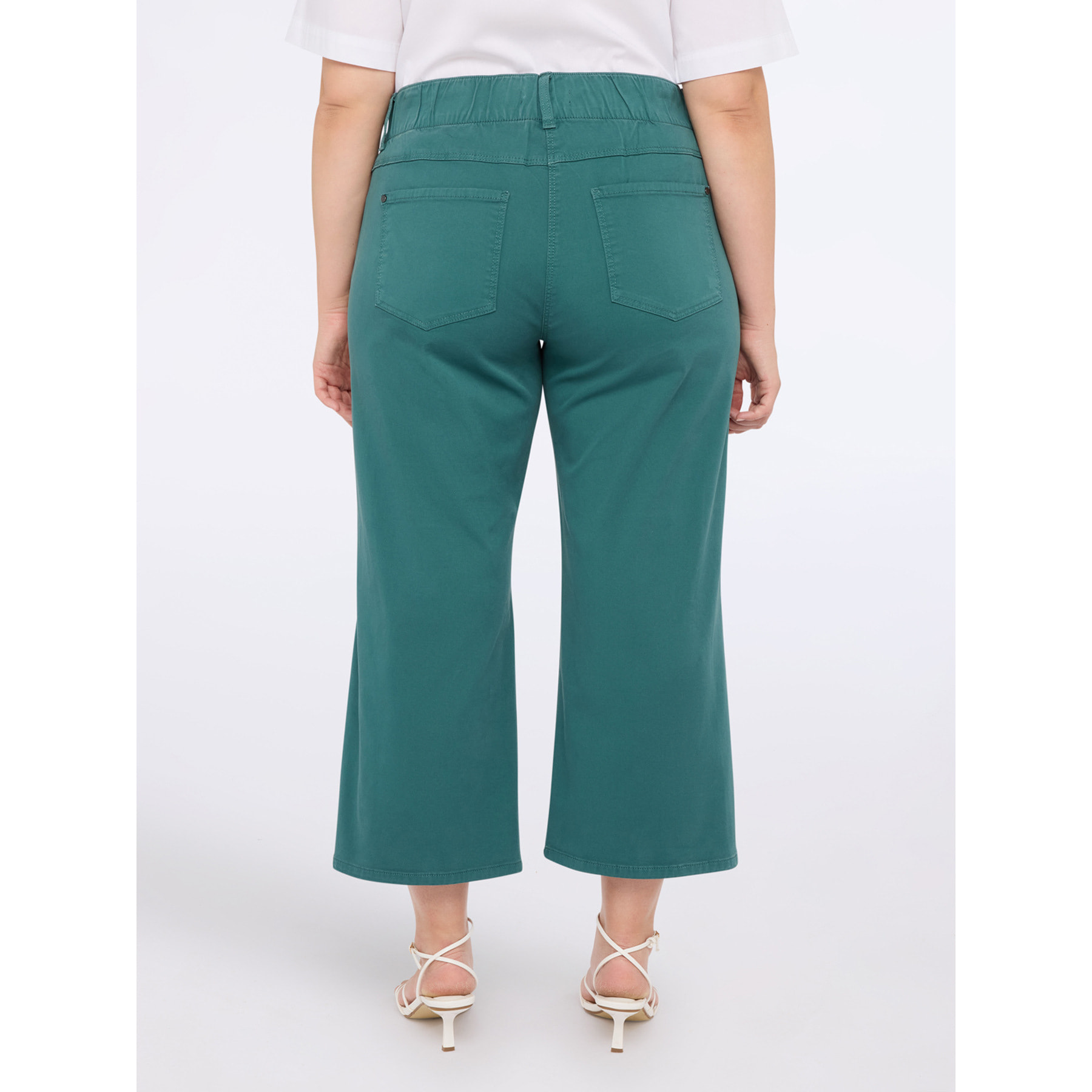 Fiorella Rubino - Pantalones cropped de mezcla de algodón - Verde