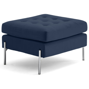 Isaure - pouf en velours - Bleu marine