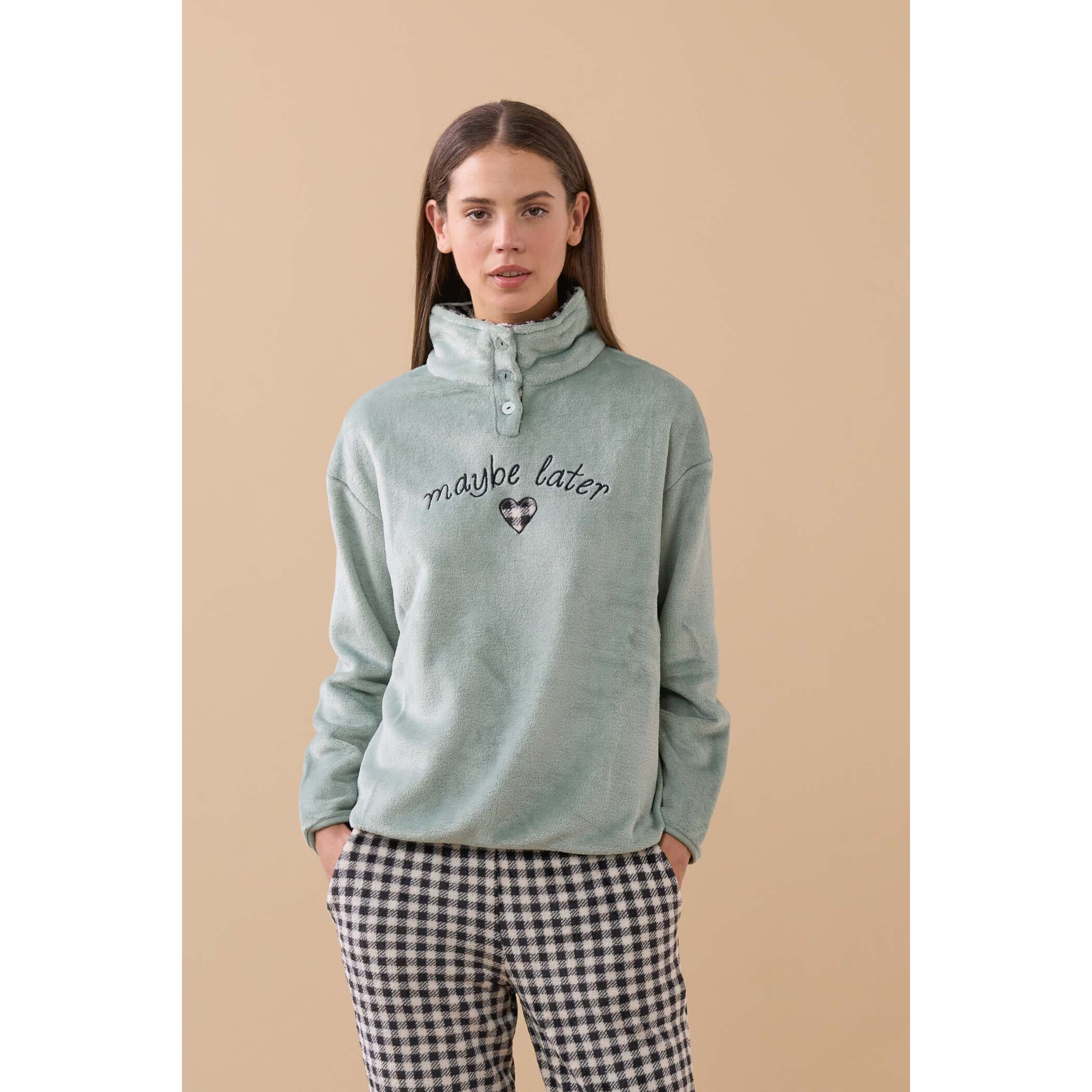 Pigiama donna maybe in coral con collo tre bottoni Noidinotte