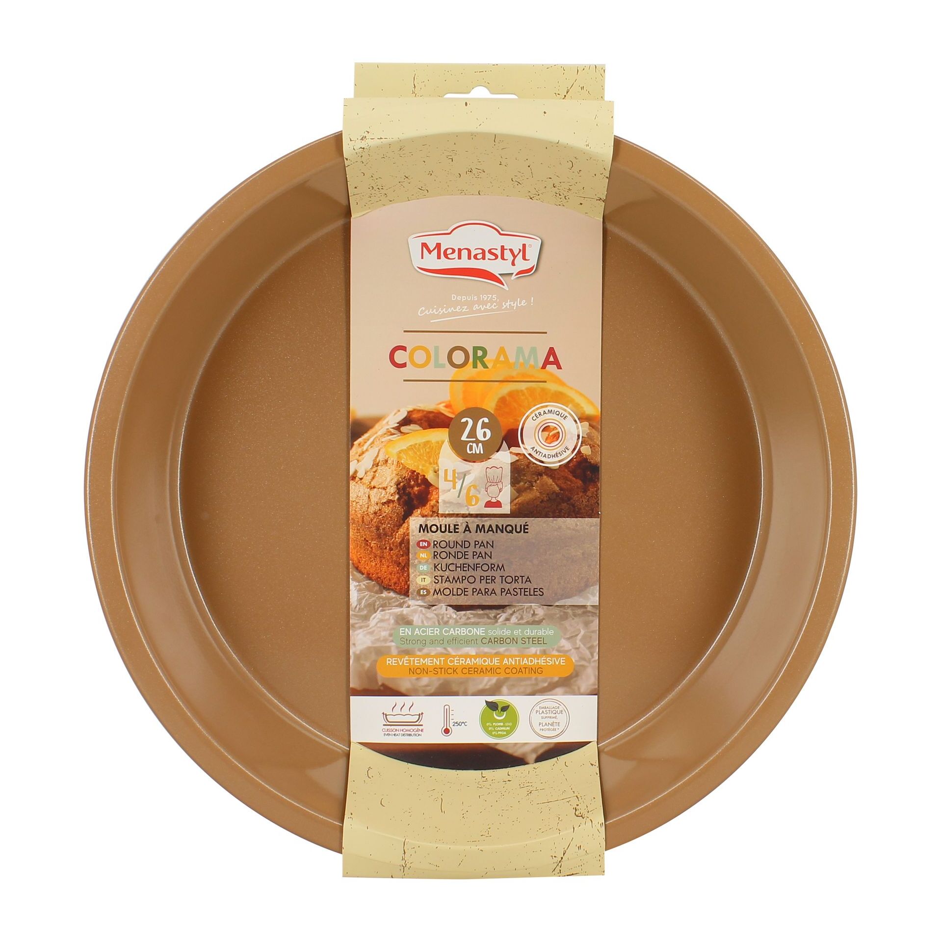 Moule à manqué en acier carbone marron 26cm COLORAMA