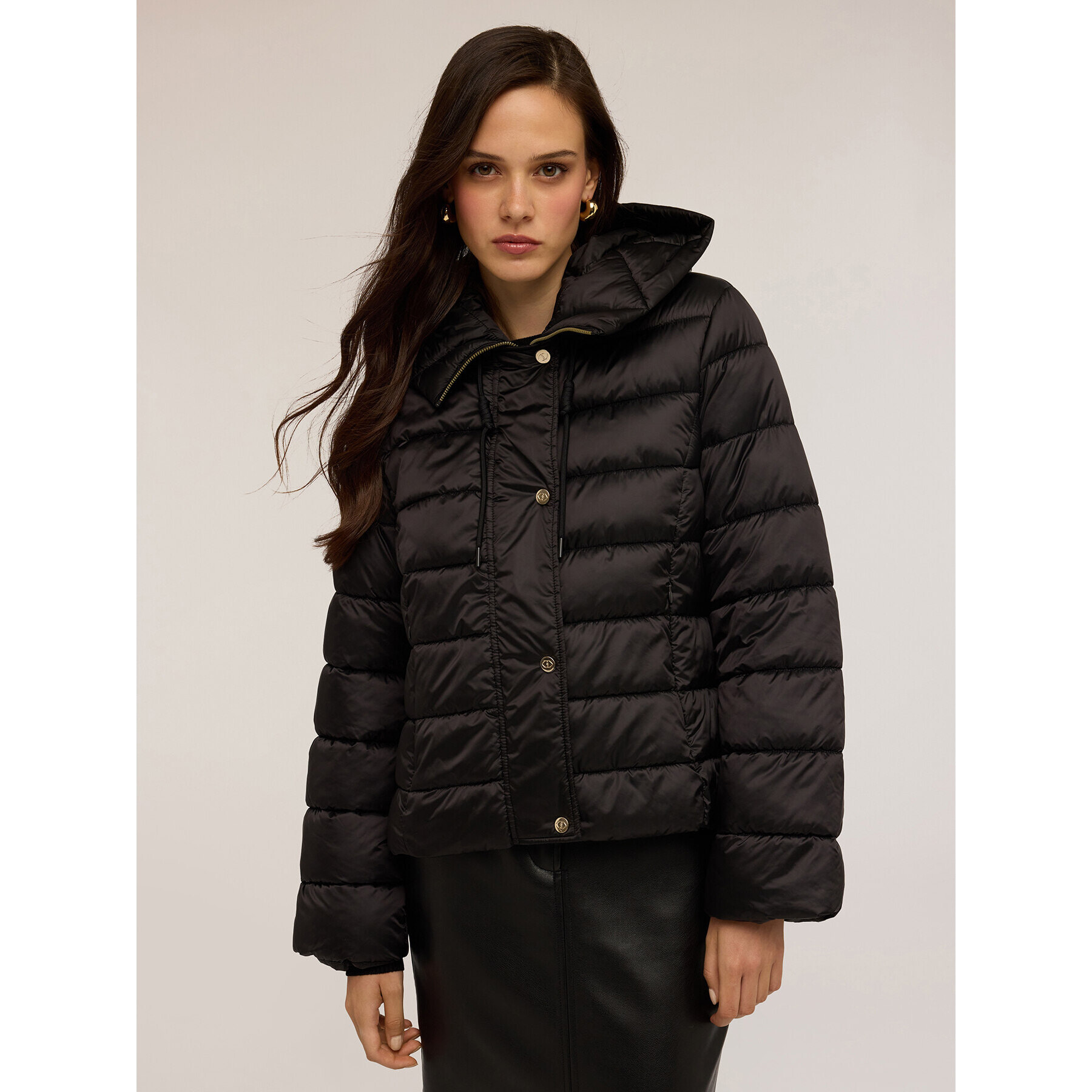 Motivi - Plumífero de nailon brillante - Negro