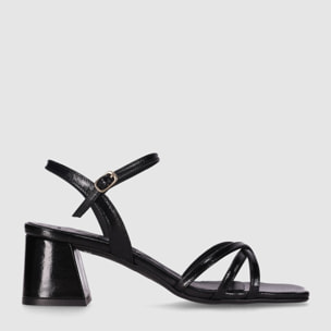 Sandalias - Negro - Tacón: 4 cm
