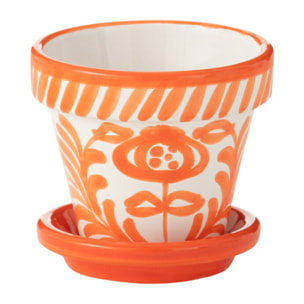 J-Line cache-pot Granada Handmade + Painted - céramique - orange - extra small - Ø 17 cm