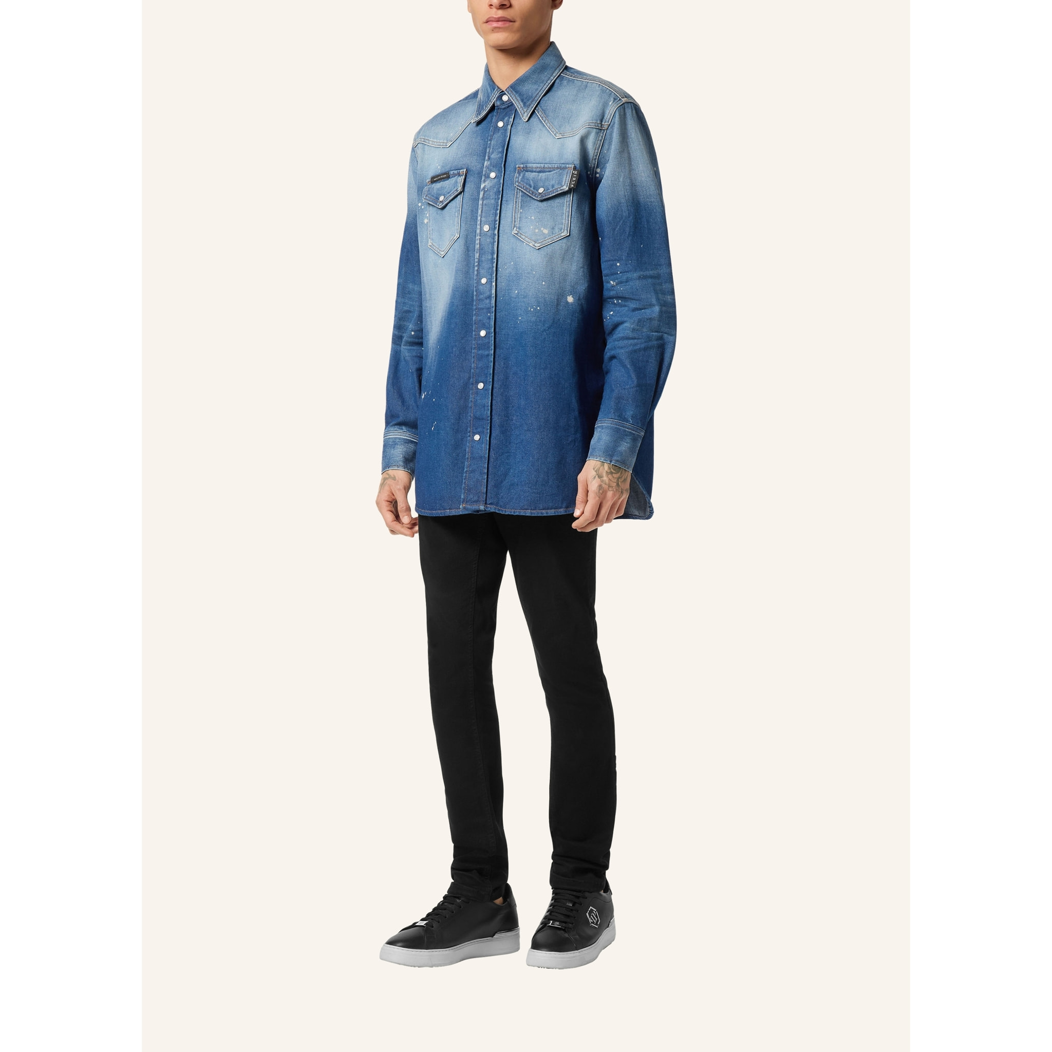 PHILIPP PLEIN Camicia di jeans Ls