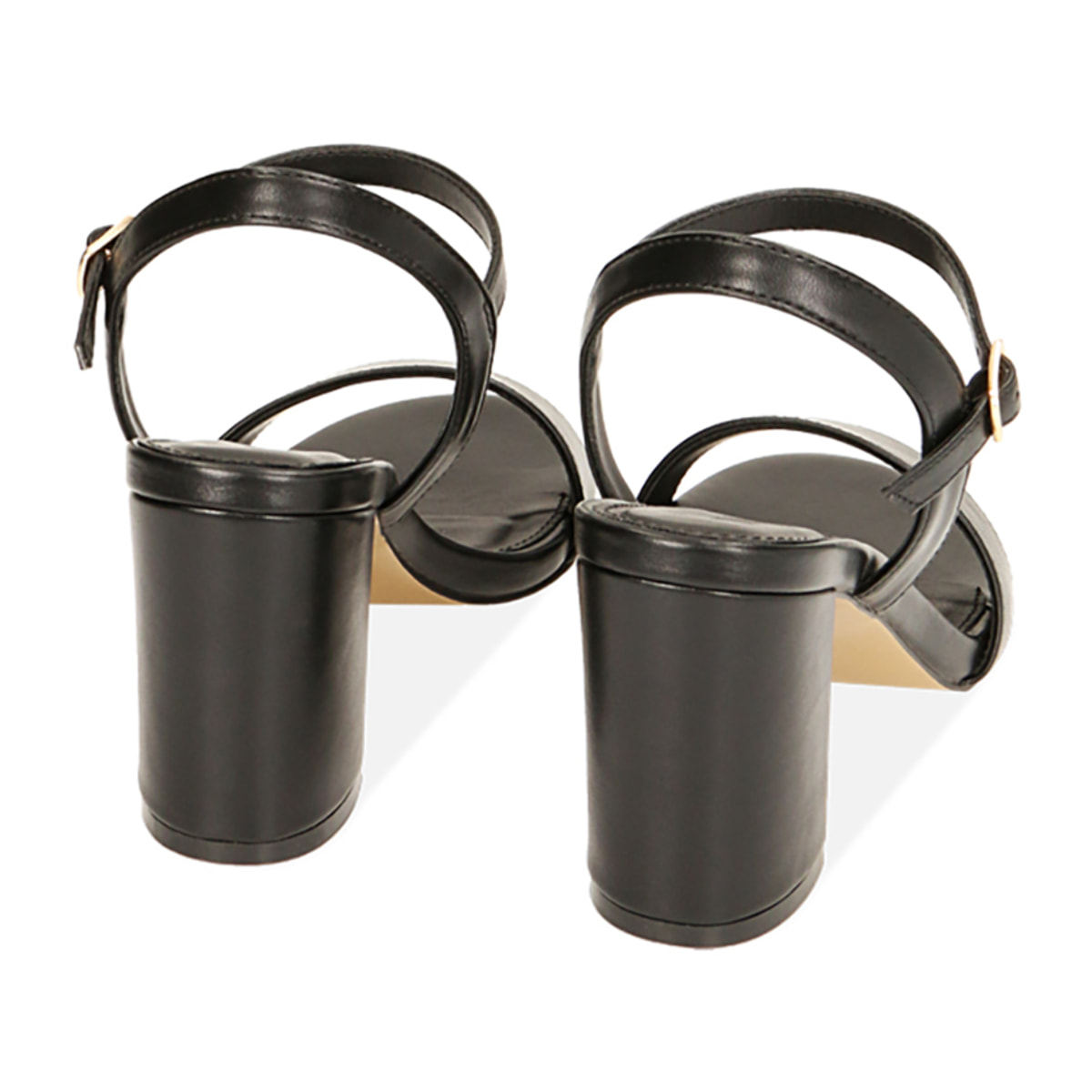 Sandalias negras, tacón de 8 cm