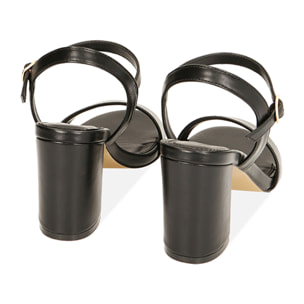 Sandalias negras, tacón de 8 cm