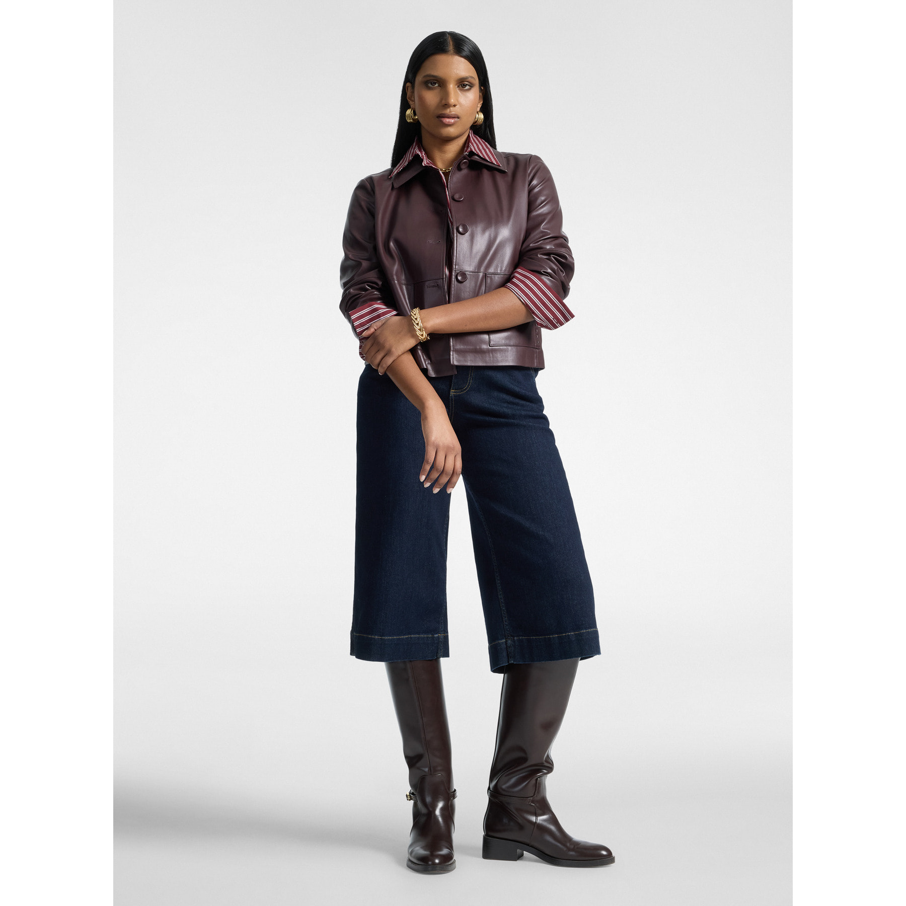 Elena Mirò - Chaqueta de tejido revestido - Burgundy