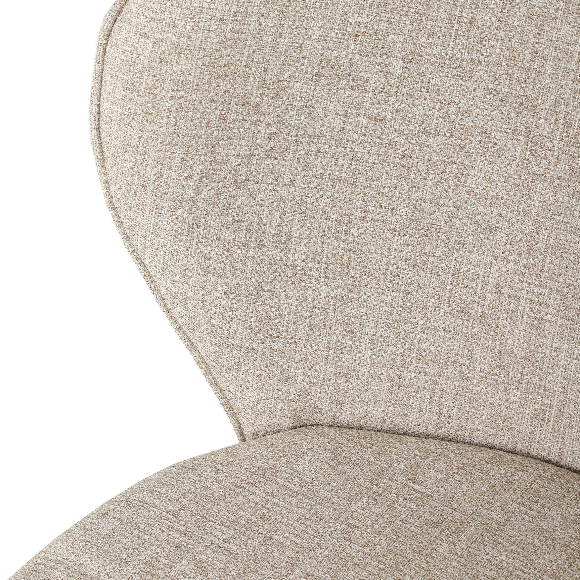 Lot de 2 chaises grand confort dossier enveloppant piètement acier noir revêtement tissu aspect lin beige