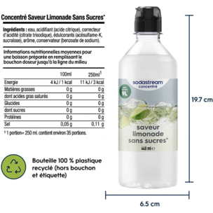 Concentré SODASTREAM LIMONADE SANS SUCRES 440ml