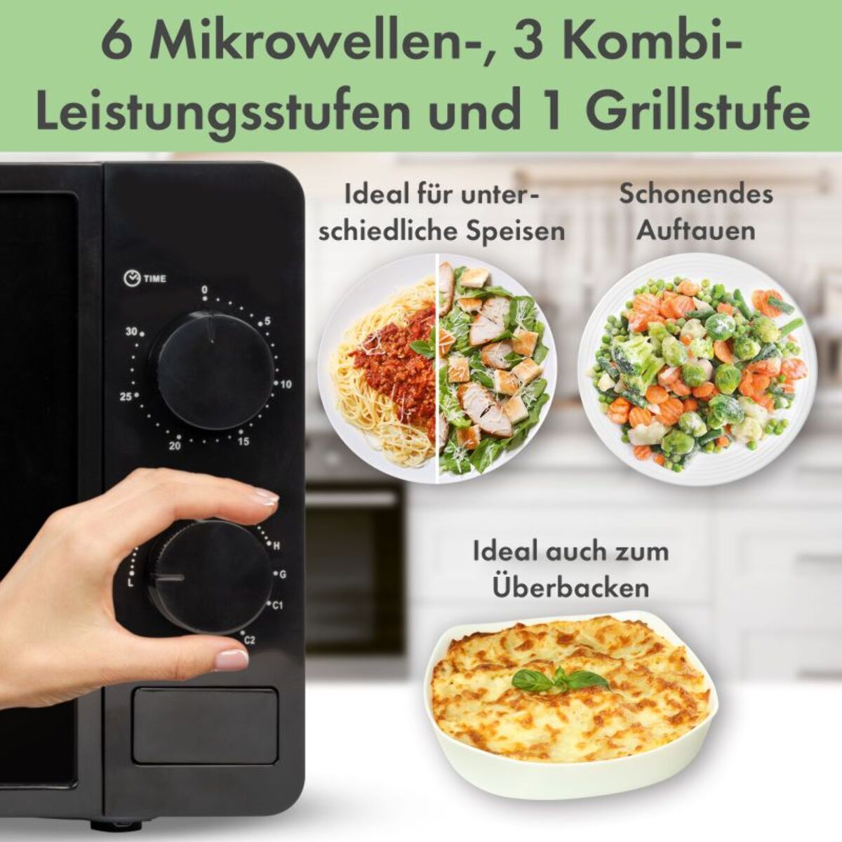 Four micro-onde 20L 1150W Noir Clatronic MWG792-Noir