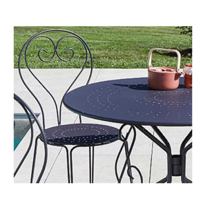 Ensemble table et chaises de jardin  - Anthracite - CASABLANCA