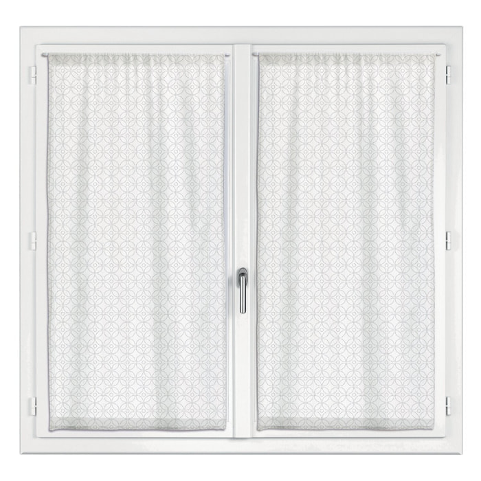 Lot de 2 rideaux voile touch fantaisie