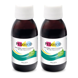 PEDIAKID - Sirop Nausées-vomissements mal des transports - Complément alimentaire à base de plantes - Confort digestif - Contre les nausées & vomissements - Goût citron - Lot de 2 Flacons de 125 ml