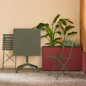 Table de jardin bistrot pliante métal + 2 assises EMILIA + CHIARA