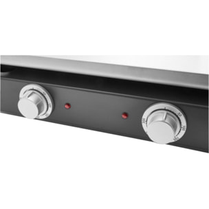 Plancha électrique RIVIERA ET BAR QPL1230 inox 2 brûleurs à poser, 55x40 cm