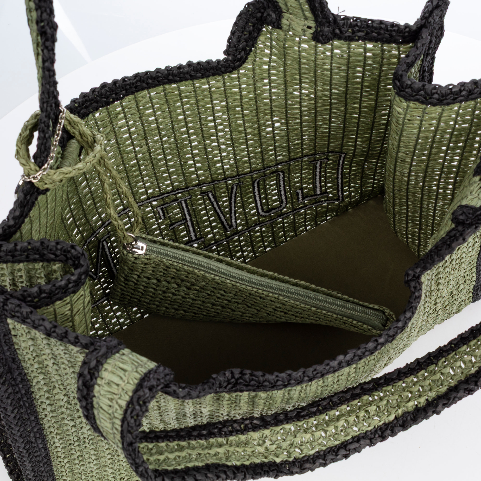 Bergamasco Bolso shopper Mujer. Fabricado en paja trenzada diseño "Love Me".