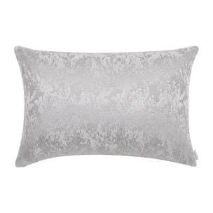 Housse de coussin imprimée en lin et  soie, LIN & SOIE, Gris Argent