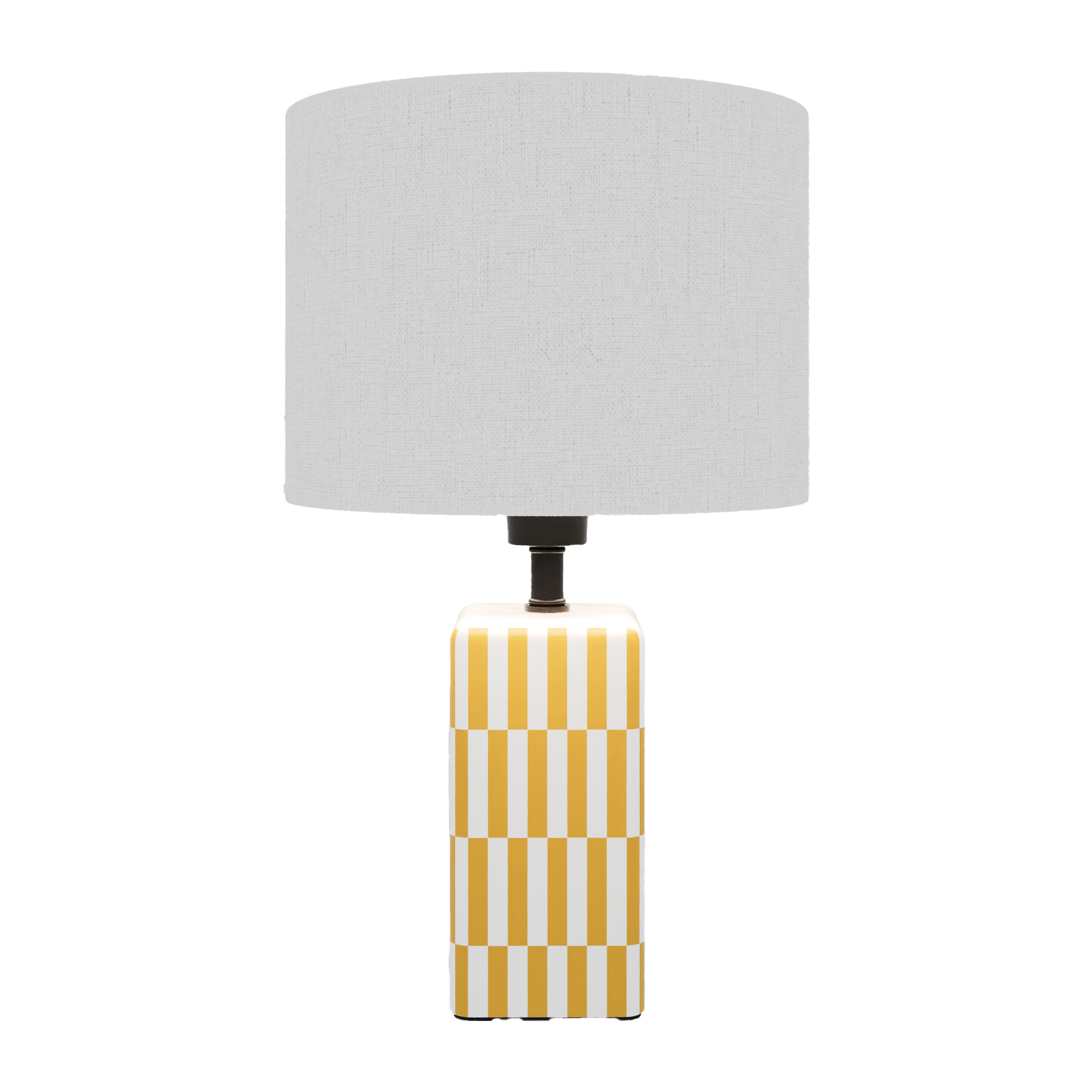 Lampe à poser Manet – céramique jaune et lin naturel