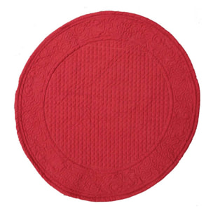 Set de table rond et matelassé - Rouge