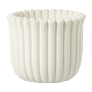 J-Line cache-pot Rayures - ciment - blanc - large - Ø 19.5 cm