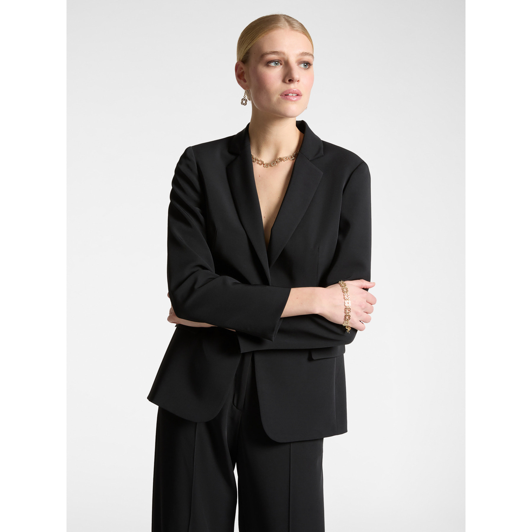Elena Mirò - Blazer de cady elástico - Negro