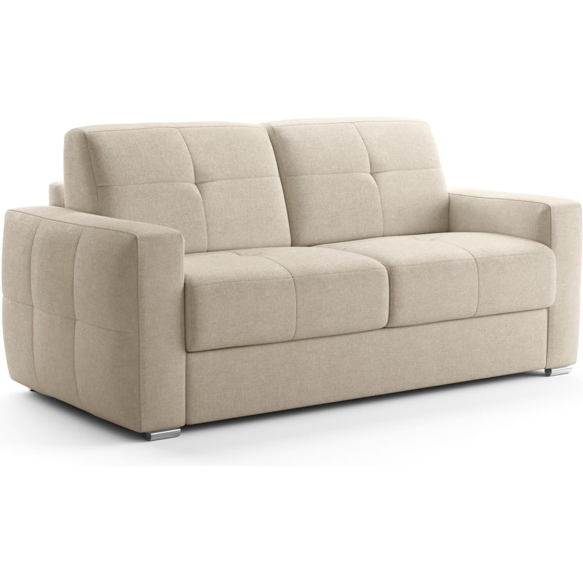Canapé capitonné convertible 3 places en tissu chenille - ouverture express - CASSIAN