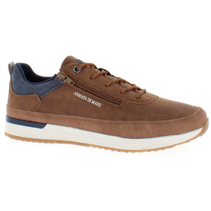 Armata di Mare Scarpe Uomo Sneakers Casual Stringate con Soletta Rimovibile in Memory Foam AMU 1L914 Cognac