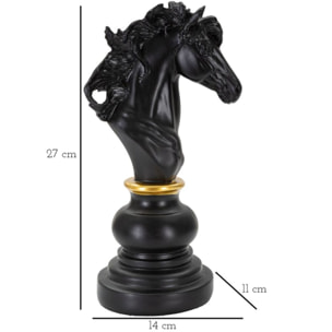 CAVALLO NERO E ORO CM 14X11X27