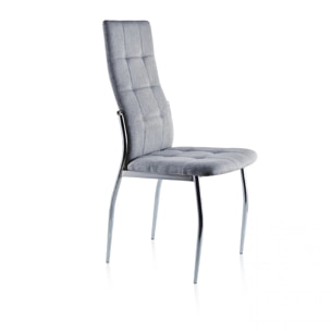 Pack 4 sillas de comedor en tejido gris 57x44 cm Diana Tejido - Gris