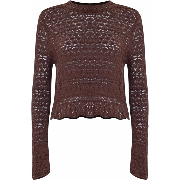 Kocca - Maglia crop con lavorazione a traforo Donna
