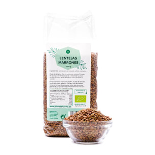 PLANETA HUERTO | Lentejas Marrones ECO 500 g - Legumbre Nutritiva y Versátil para Recetas Saludables