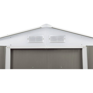 Abri de jardin métal "Dallas" - 5,29 m2 (4,83 m2 au sol) - Taupe