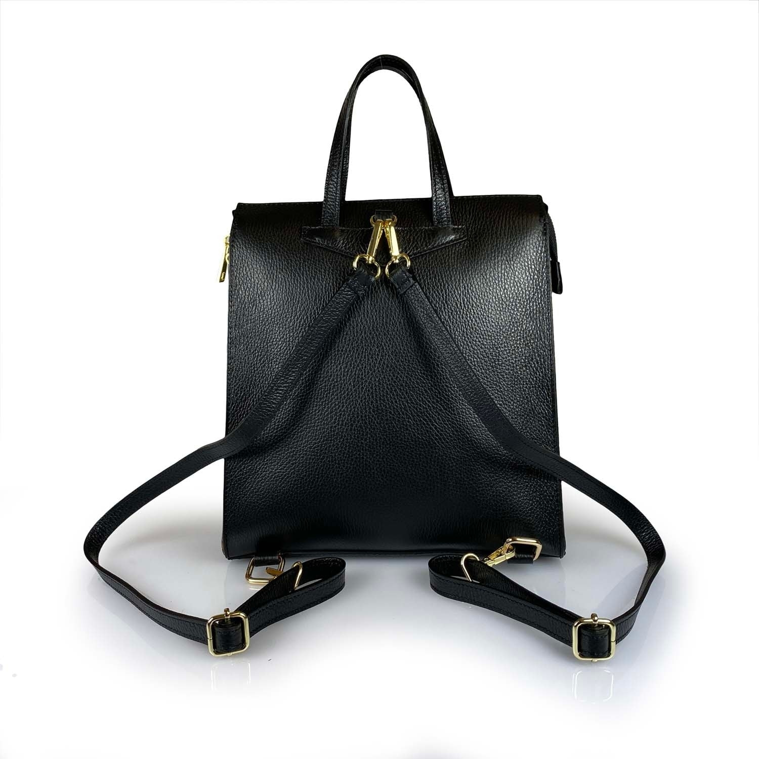 Borse Donna colore Nero-in pelle Made in Italy 27 x 31 x 13cm