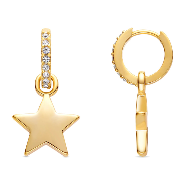 Pendientes de Circonita Brillante acabados en oro amarillo de 18K