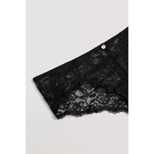 Slip brasiliane in pizzo nero