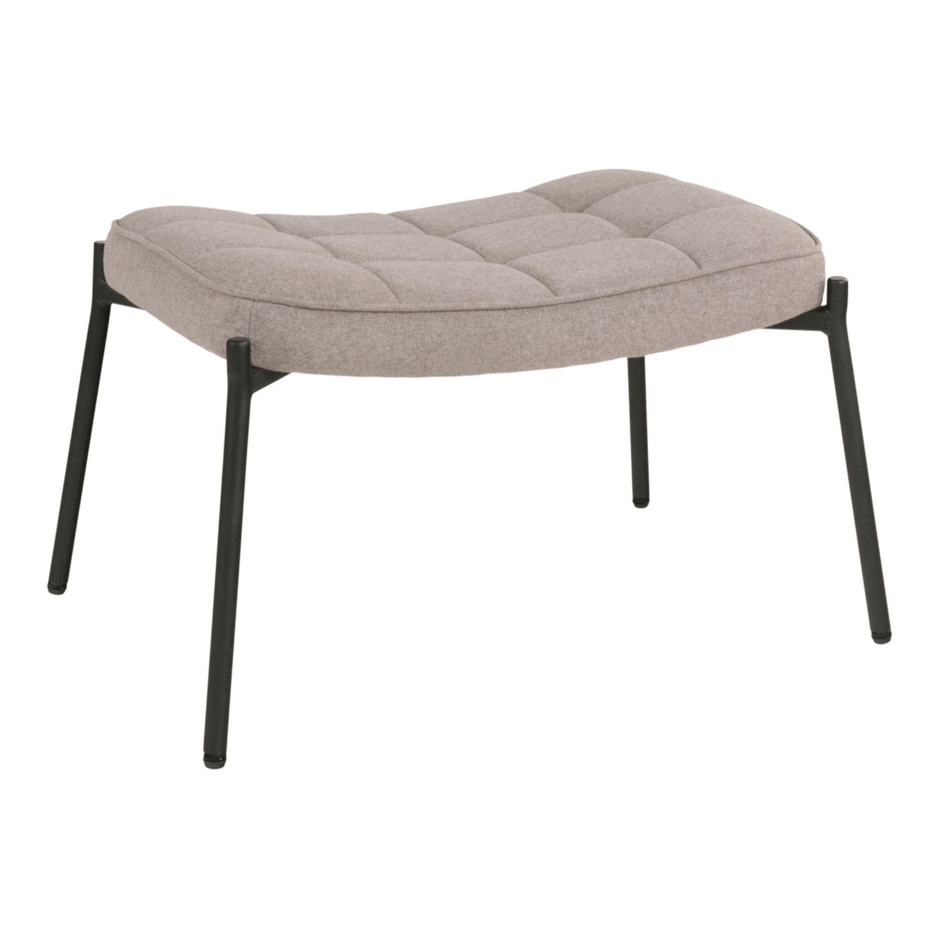 Poggiapiedi Glasgow in tessuto stone con gambe nere 63x42 cm
