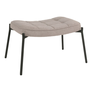 Poggiapiedi Glasgow in tessuto stone con gambe nere 63x42 cm