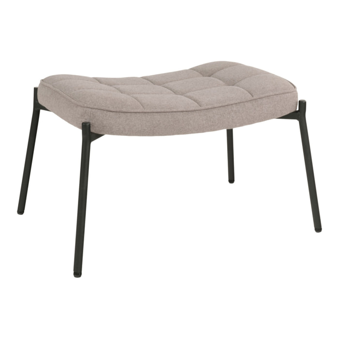 Poggiapiedi Glasgow in tessuto stone con gambe nere 63x42 cm