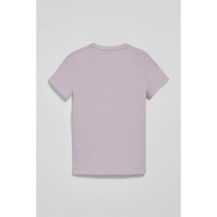 Camiseta lavanda de cuello redondo con bordado Rigby Go