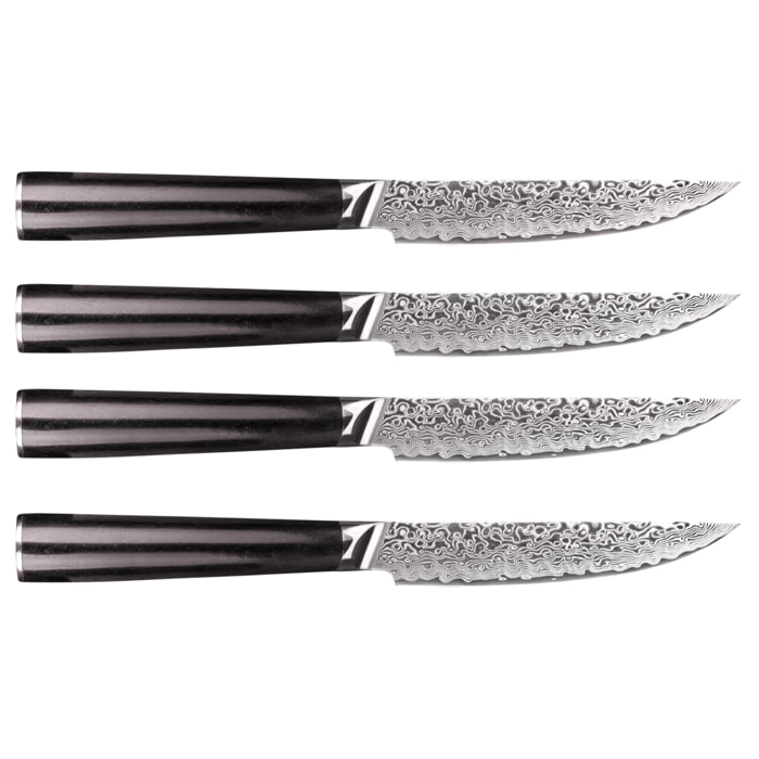 Coffret 4 couteaux à steak damas 64 couches