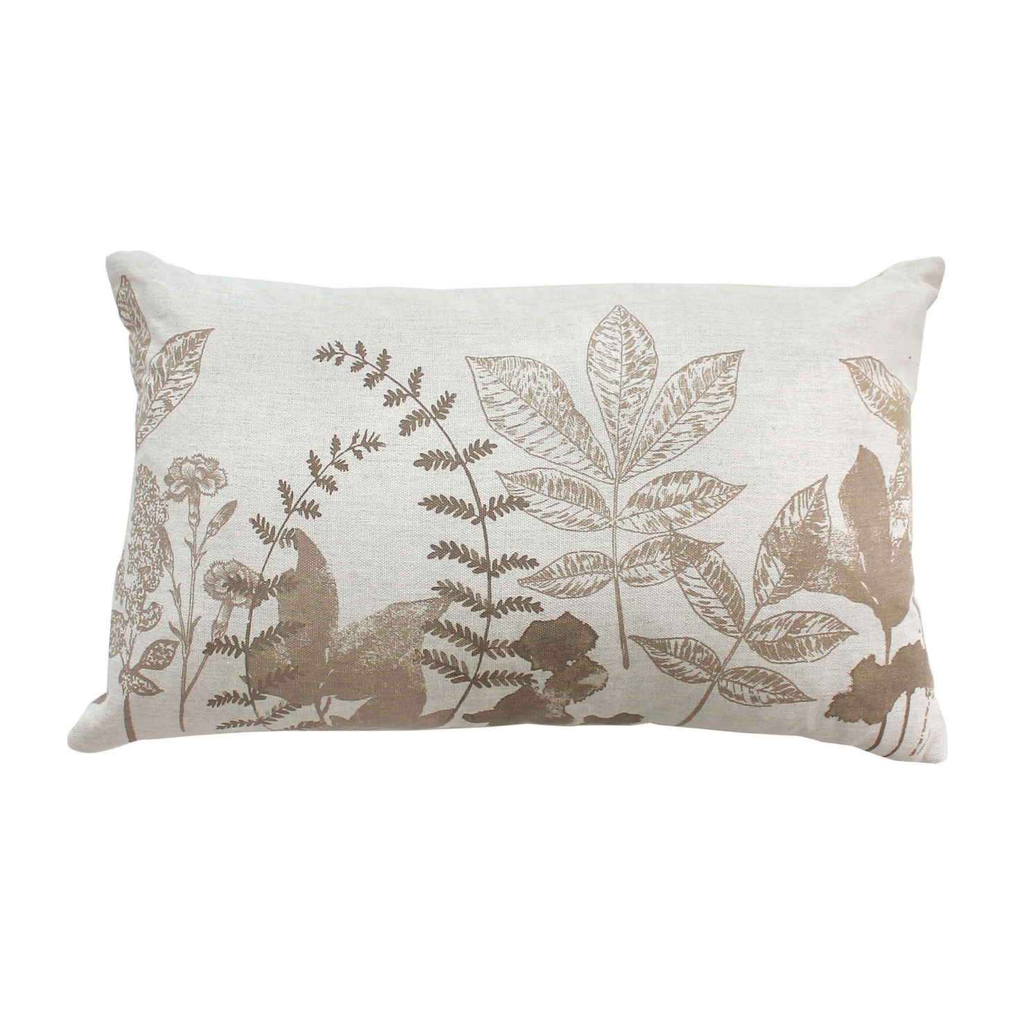 Coussin rectangulaire motif nature - Ecru