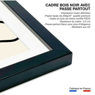 Affiche line art bold III Affiche + cadre en bois - Noir