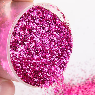 Glitter In Barattolo, 100 Gr - Pezzi 6 - 4,5X8,5X4,5cm - Colore: rosa - Bianchi Dino - Articoli Natalizi